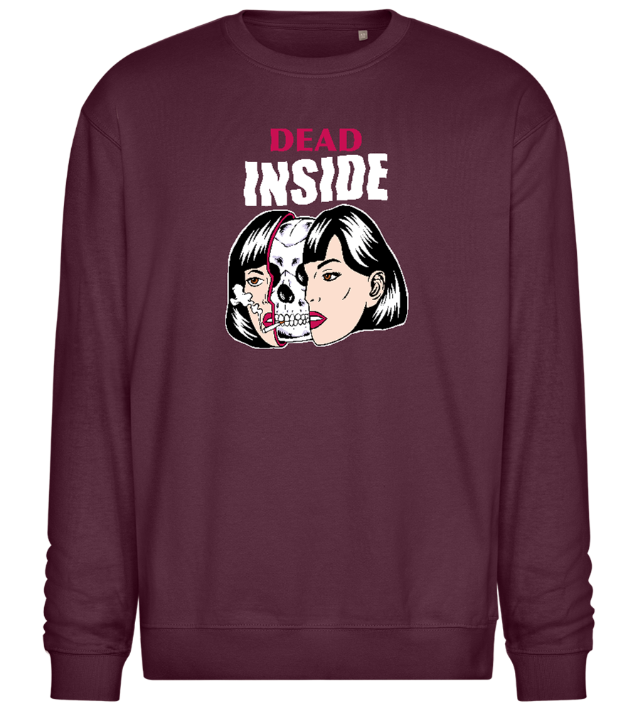 Dead Inside Skull Design - Comfort Essential Unisex Sweater_BORDEAUX_front