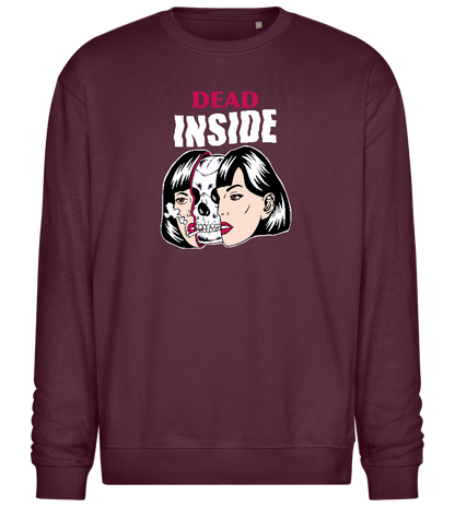 Dead Inside Skull Design - Comfort Essential Unisex Sweater_BORDEAUX_front