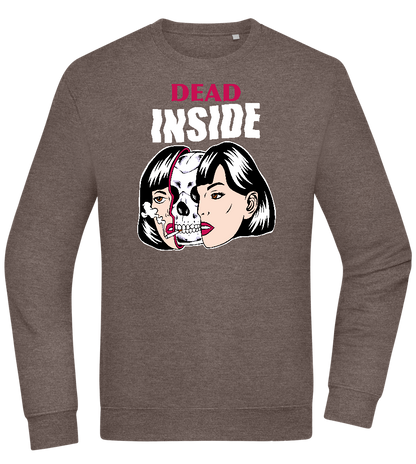 Dead Inside Skull Design - Comfort Essential Unisex Sweater_CHARCOAL CHIN_front