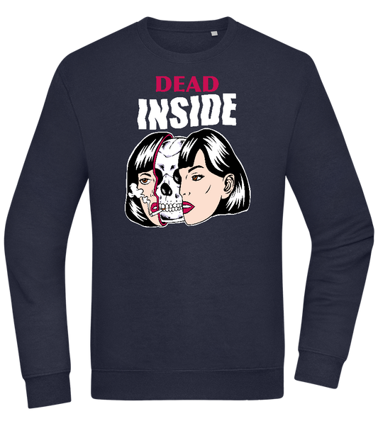 Dead Inside Skull Design - Comfort Essential Unisex Sweater_FRENCH NAVY_front