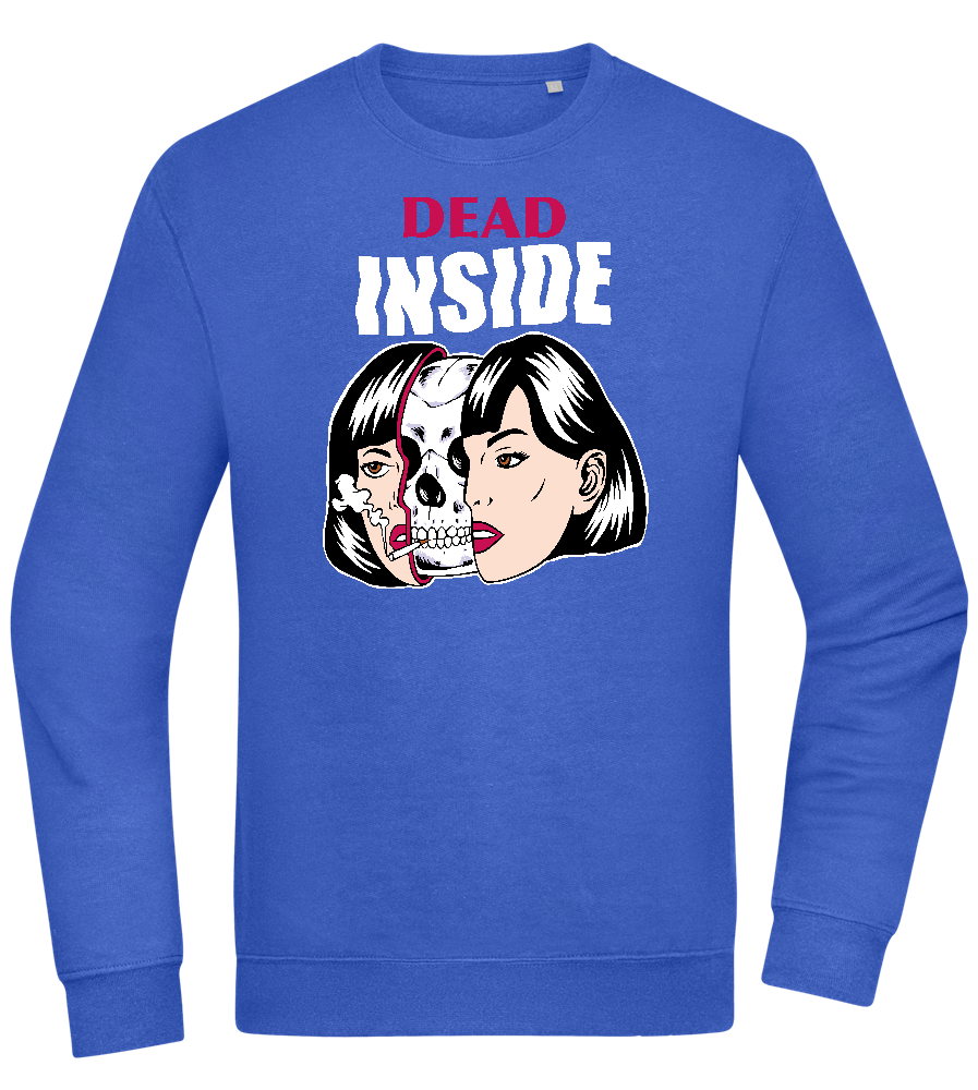 Dead Inside Skull Design - Comfort Essential Unisex Sweater_ROYAL_front