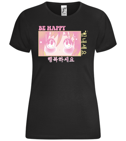 Chibi Eyes Design - Comfort women's t-shirt_DEEP BLACK_front