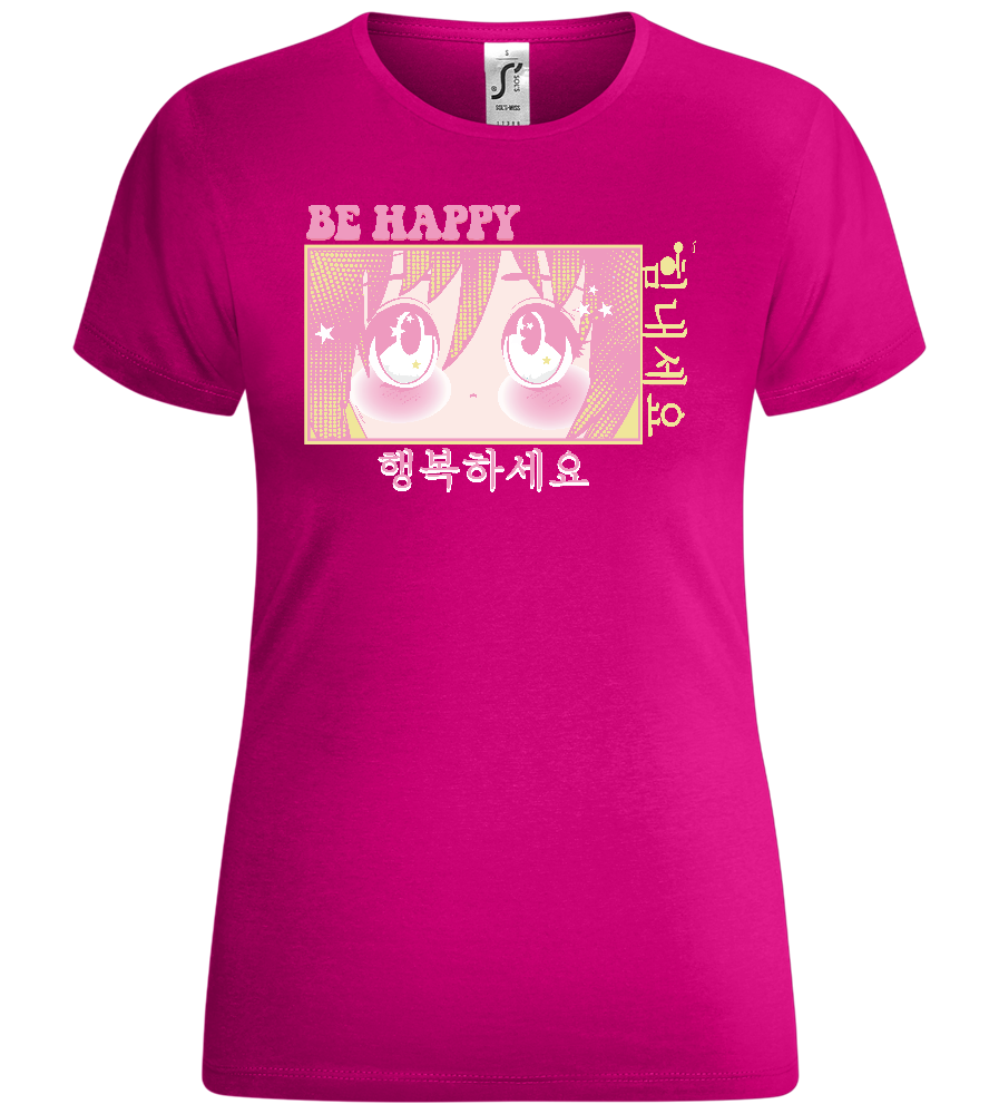 Chibi Eyes Design - Comfort women's t-shirt_FUCHSIA_front