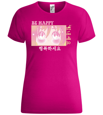 Chibi Eyes Design - Comfort women's t-shirt_FUCHSIA_front