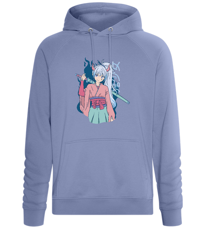 Elegant Demon Slayer Design - Comfort unisex hoodie_BLUE_front