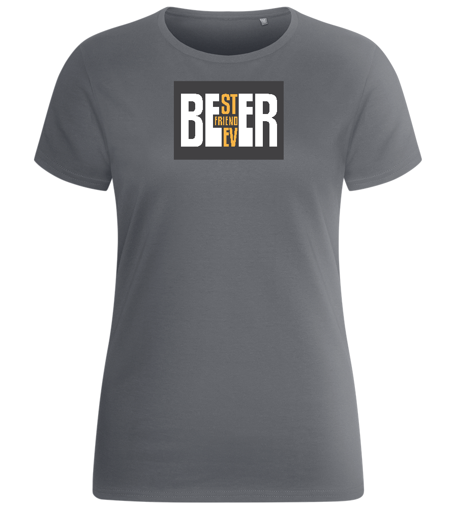 Beer Best Friend Design - Basic women's fitted t-shirt_MOUSE GREY_front