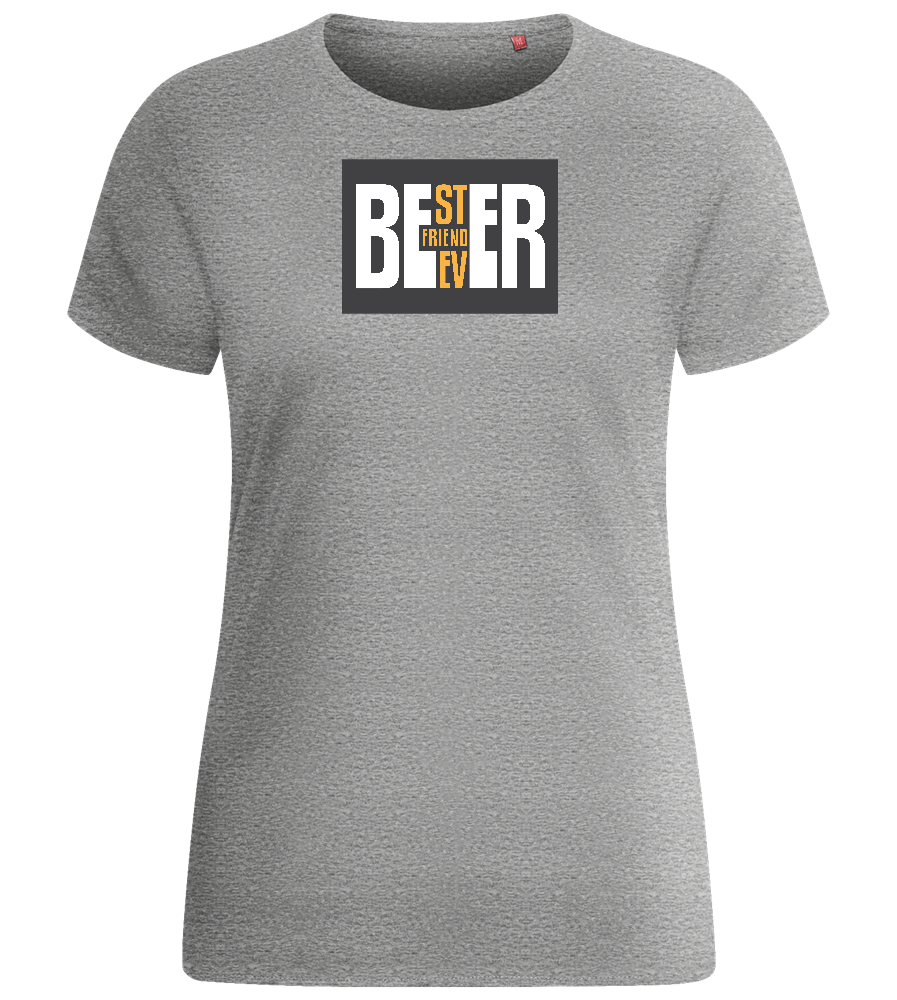 Beer Best Friend Design - Basic women's fitted t-shirt_ORION GREY_front