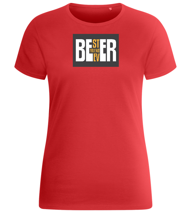 Beer Best Friend Design - Basic women's fitted t-shirt_RED_front