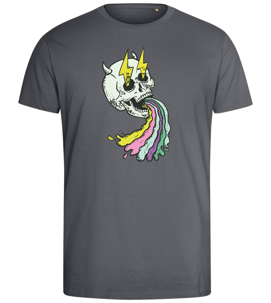 Rainbow Skull Thunders Design - Comfort men's fitted t-shirt_MOUSE GREY_front