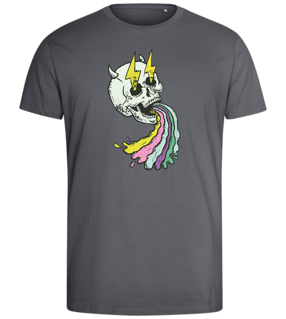 Rainbow Skull Thunders Design - Comfort men's fitted t-shirt_MOUSE GREY_front