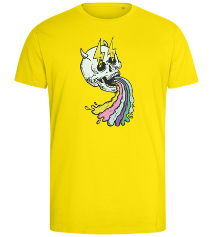 Rainbow Skull Thunders Design - Comfort men's fitted t-shirt_YELLOW_front