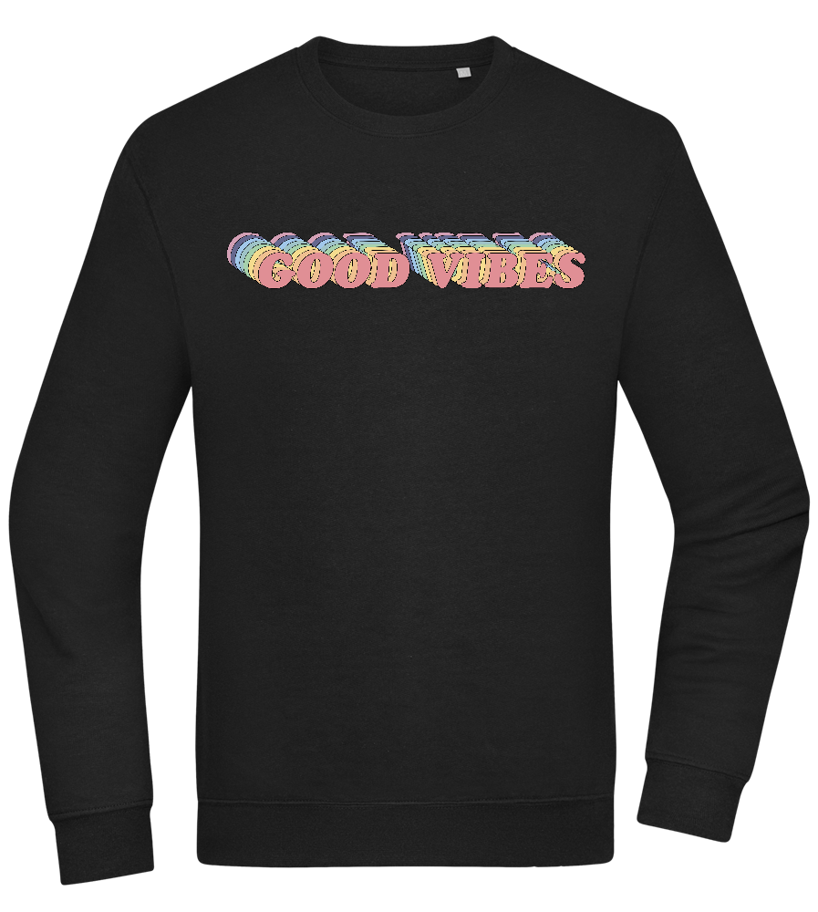 Good Vibes Rainbow Design - Comfort Essential Unisex Sweater_BLACK_front