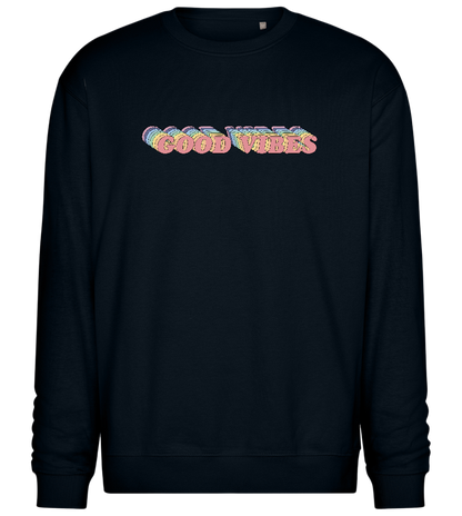 Good Vibes Rainbow Design - Comfort Essential Unisex Sweater_BLACK_front