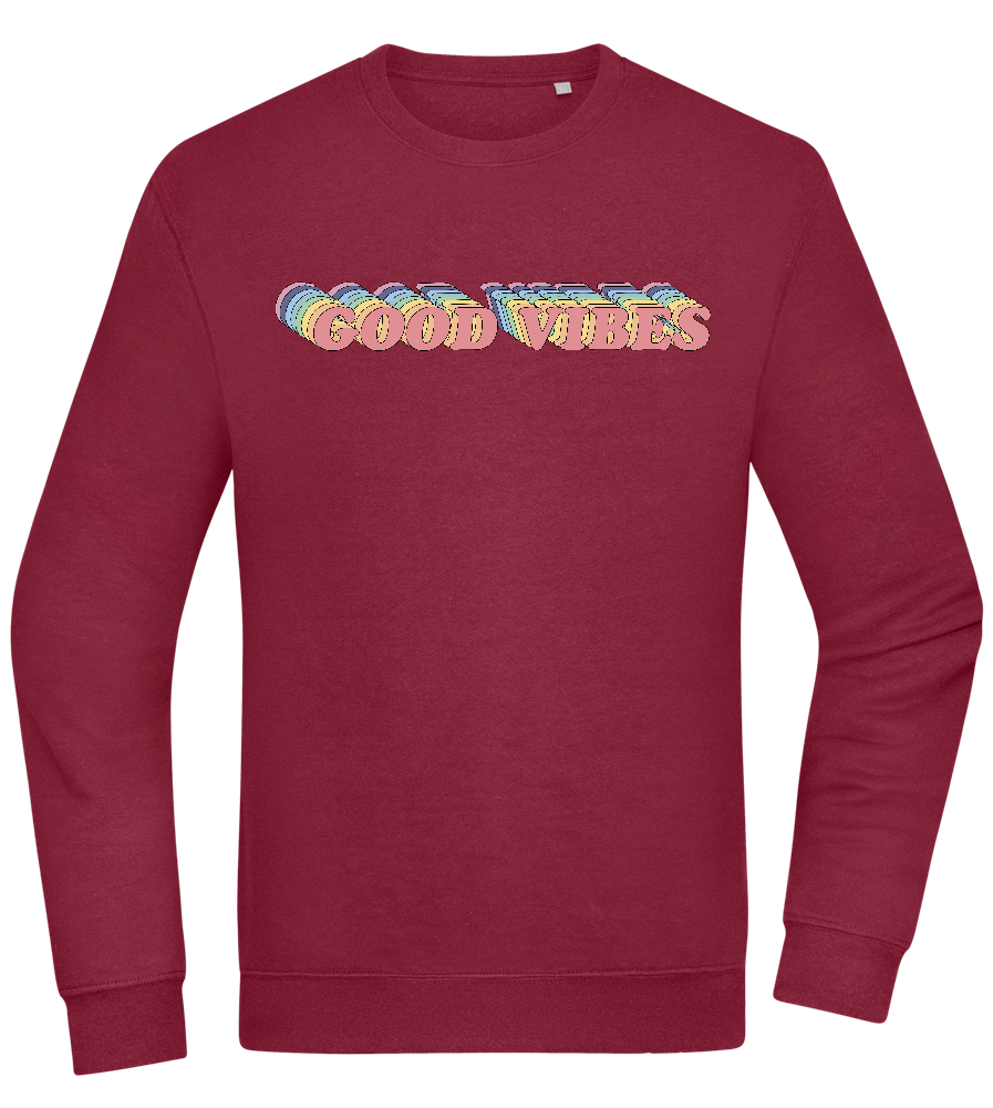 Good Vibes Rainbow Design - Comfort Essential Unisex Sweater_BORDEAUX_front