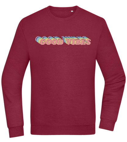 Good Vibes Rainbow Design - Comfort Essential Unisex Sweater_BORDEAUX_front