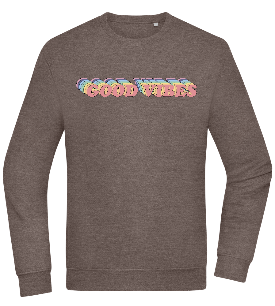 Good Vibes Rainbow Design - Comfort Essential Unisex Sweater_CHARCOAL CHIN_front