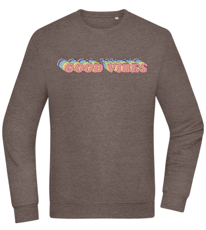 Good Vibes Rainbow Design - Comfort Essential Unisex Sweater_CHARCOAL CHIN_front