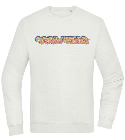 Good Vibes Rainbow Design - Comfort Essential Unisex Sweater_CREAMY GREEN_front