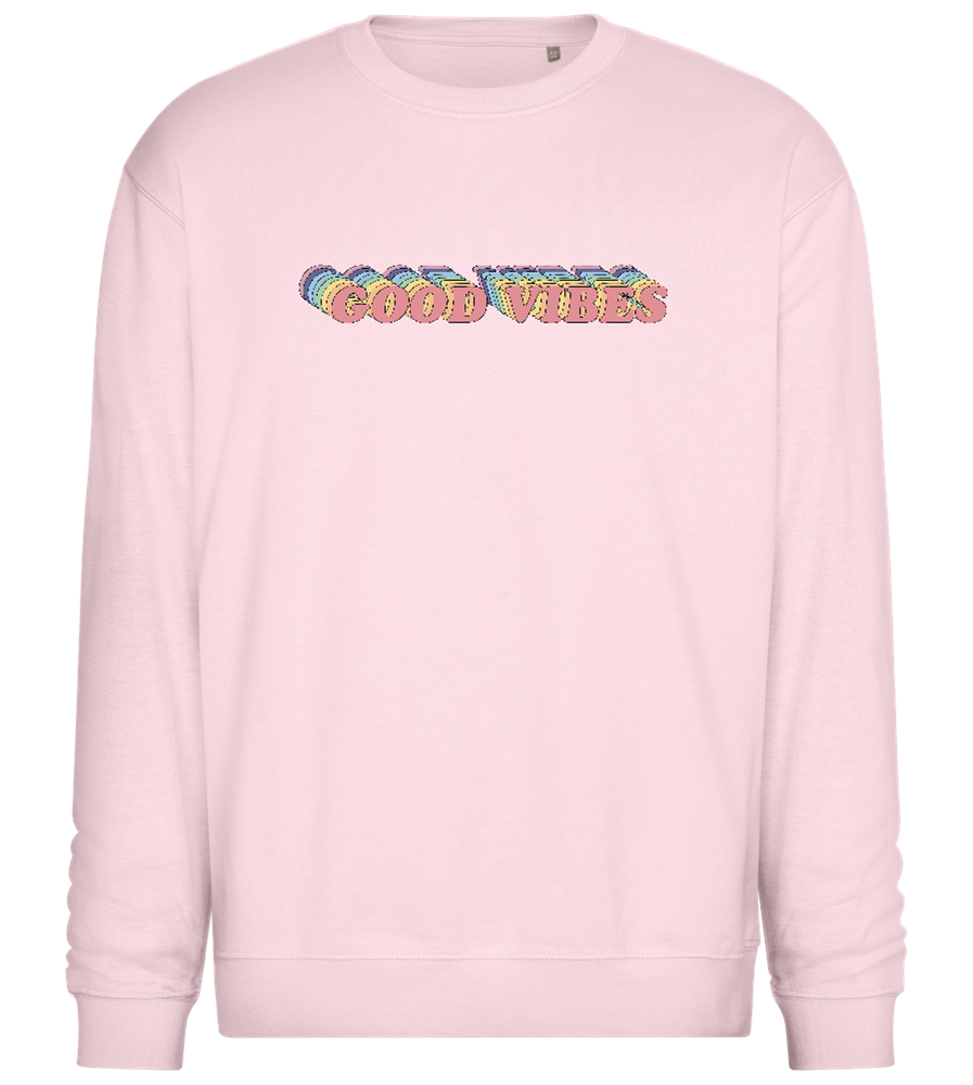 Good Vibes Rainbow Design - Comfort Essential Unisex Sweater_LIGHT PEACH ROSE_front