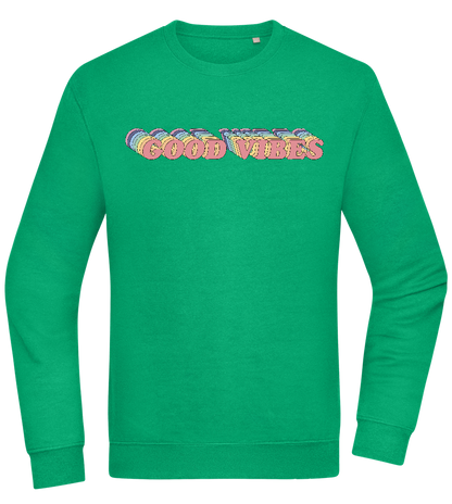 Good Vibes Rainbow Design - Comfort Essential Unisex Sweater_MEADOW GREEN_front