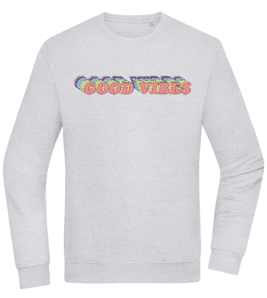 Good Vibes Rainbow Design - Comfort Essential Unisex Sweater_ORION GREY II_front