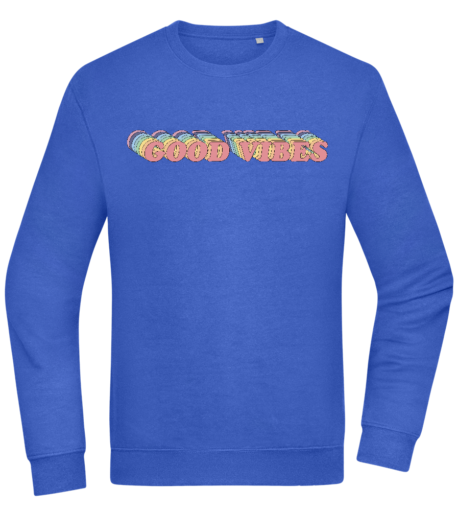 Good Vibes Rainbow Design - Comfort Essential Unisex Sweater_ROYAL_front