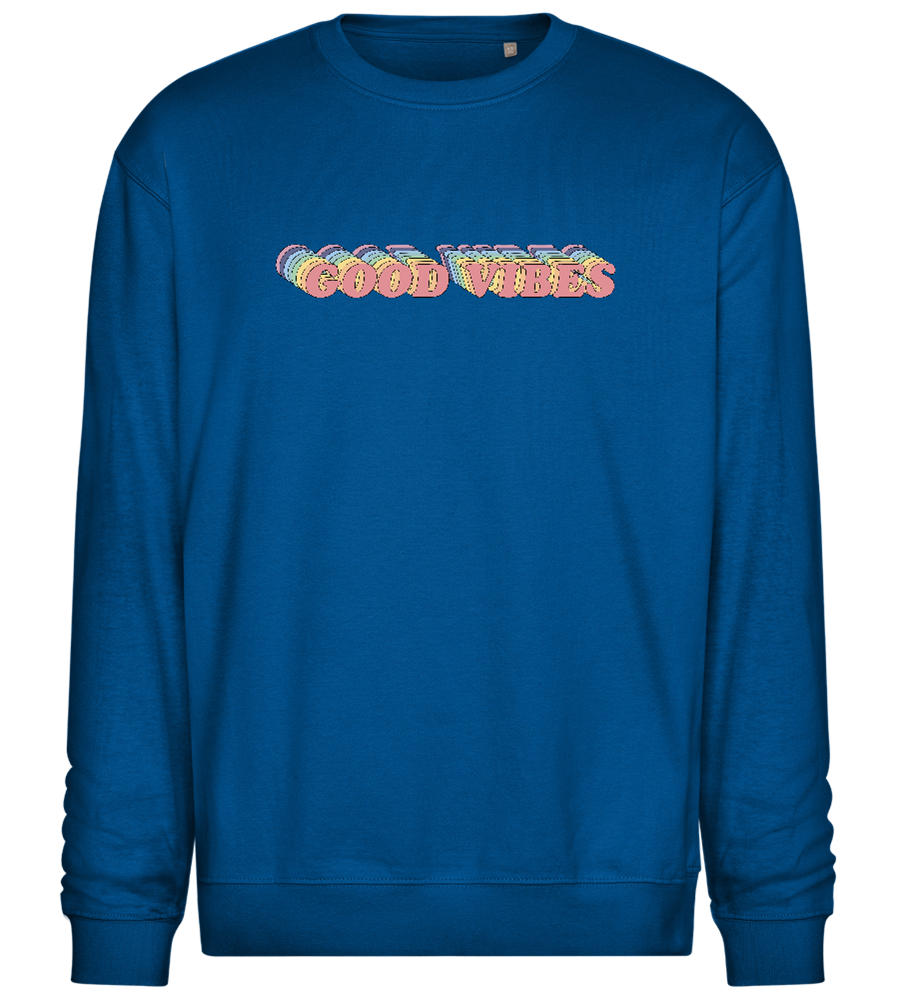 Good Vibes Rainbow Design - Comfort Essential Unisex Sweater_ROYAL_front