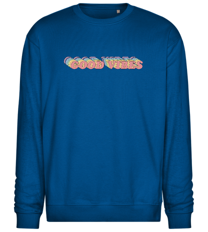 Good Vibes Rainbow Design - Comfort Essential Unisex Sweater_ROYAL_front