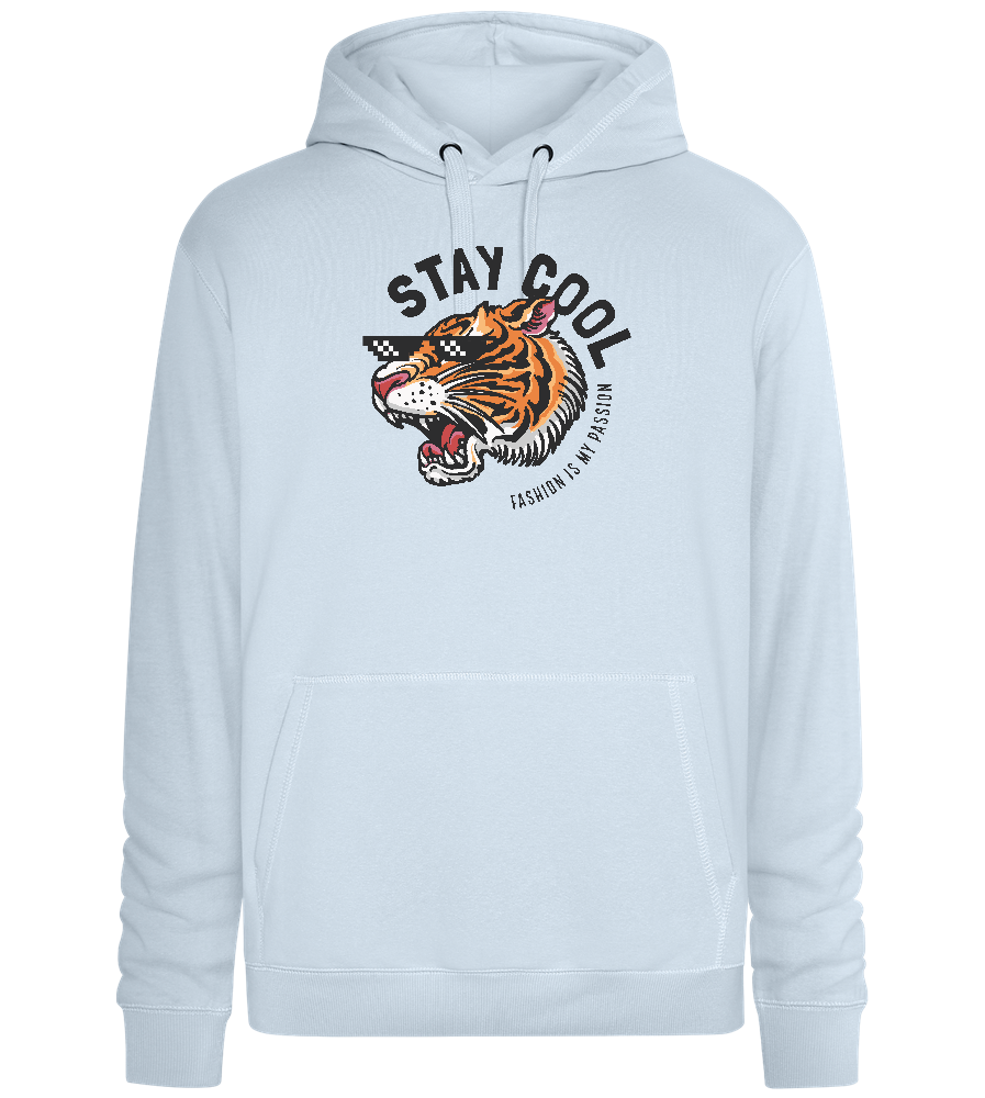 Stay Cool Tiger Design - Premium unisex hoodie_CREAMY BLUE_front