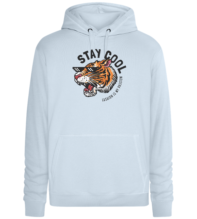 Stay Cool Tiger Design - Premium unisex hoodie_CREAMY BLUE_front