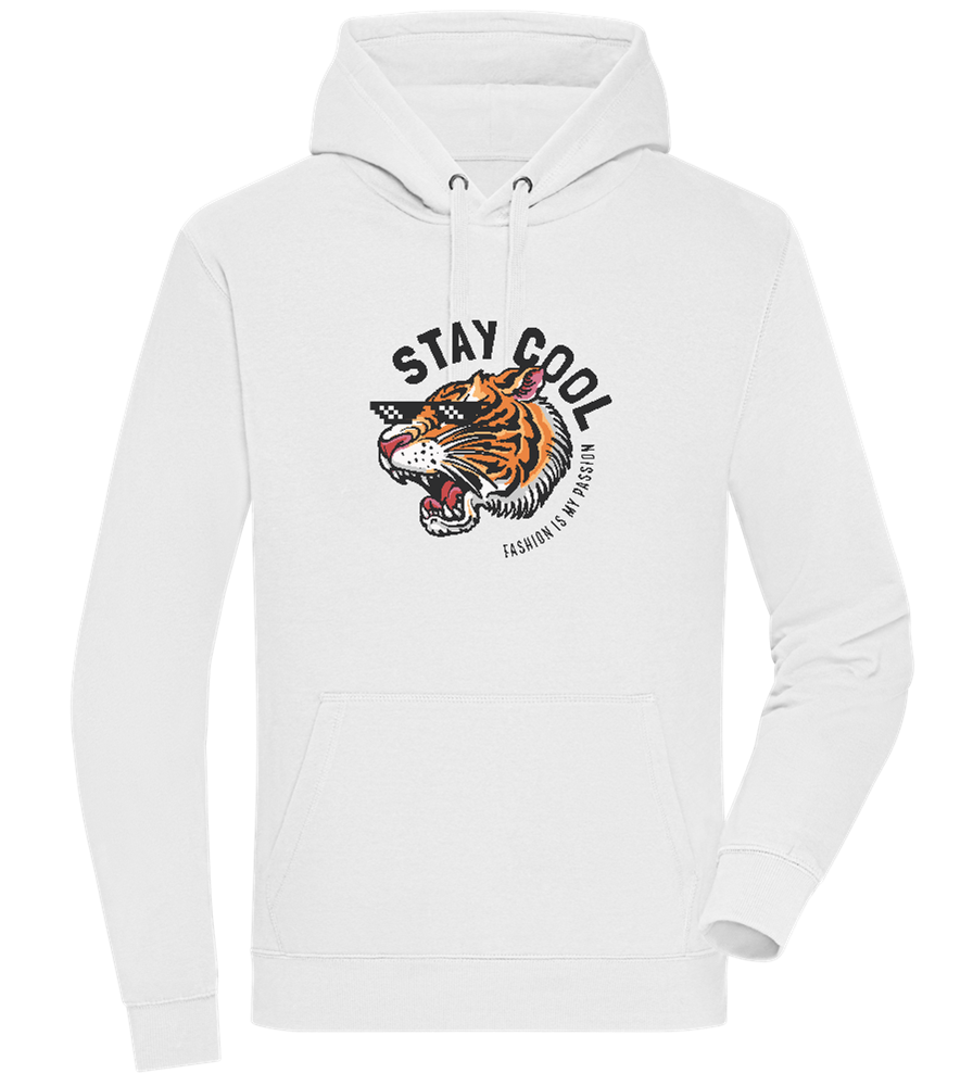 Stay Cool Tiger Design - Premium unisex hoodie_WHITE_front