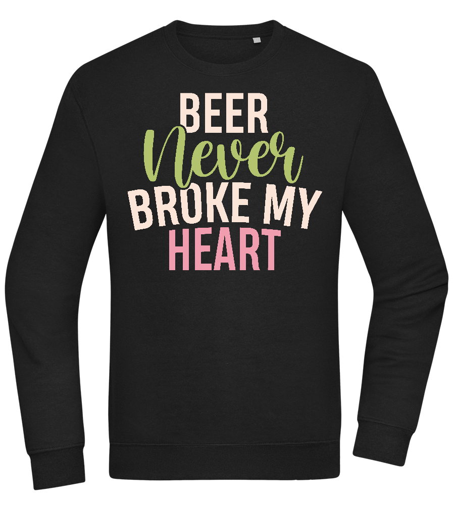 Never Broke My Heart Design - Comfort Essential Unisex Sweater_BLACK_front