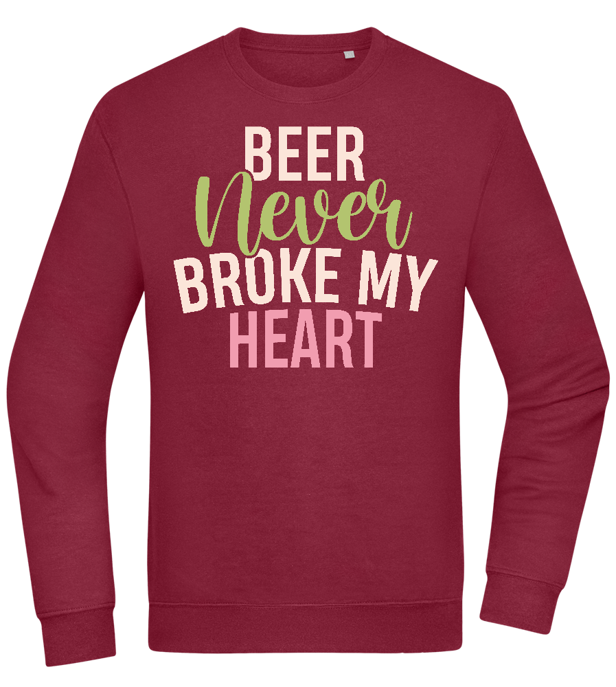 Never Broke My Heart Design - Comfort Essential Unisex Sweater_BORDEAUX_front