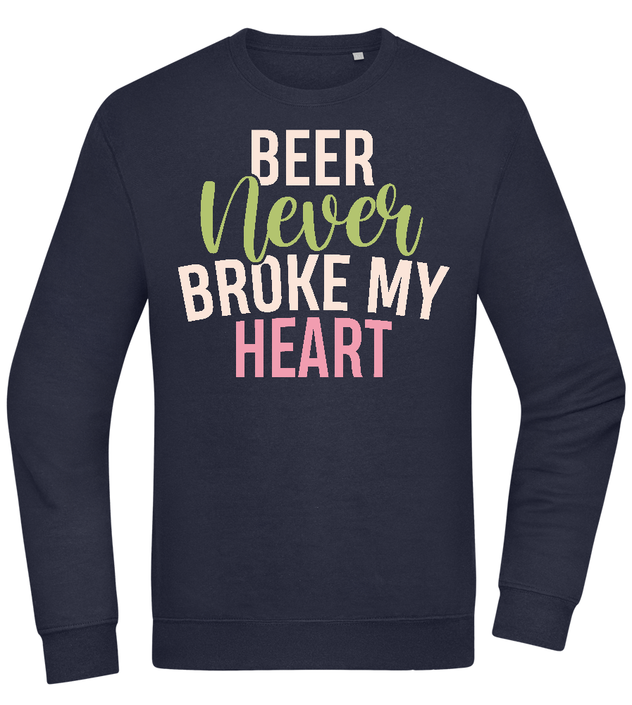 Never Broke My Heart Design - Comfort Essential Unisex Sweater_FRENCH NAVY_front