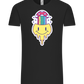 Rainbow Mushroom Smiley Design - Comfort Unisex T-Shirt_DEEP BLACK_front