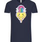 Rainbow Mushroom Smiley Design - Comfort Unisex T-Shirt_FRENCH NAVY_front