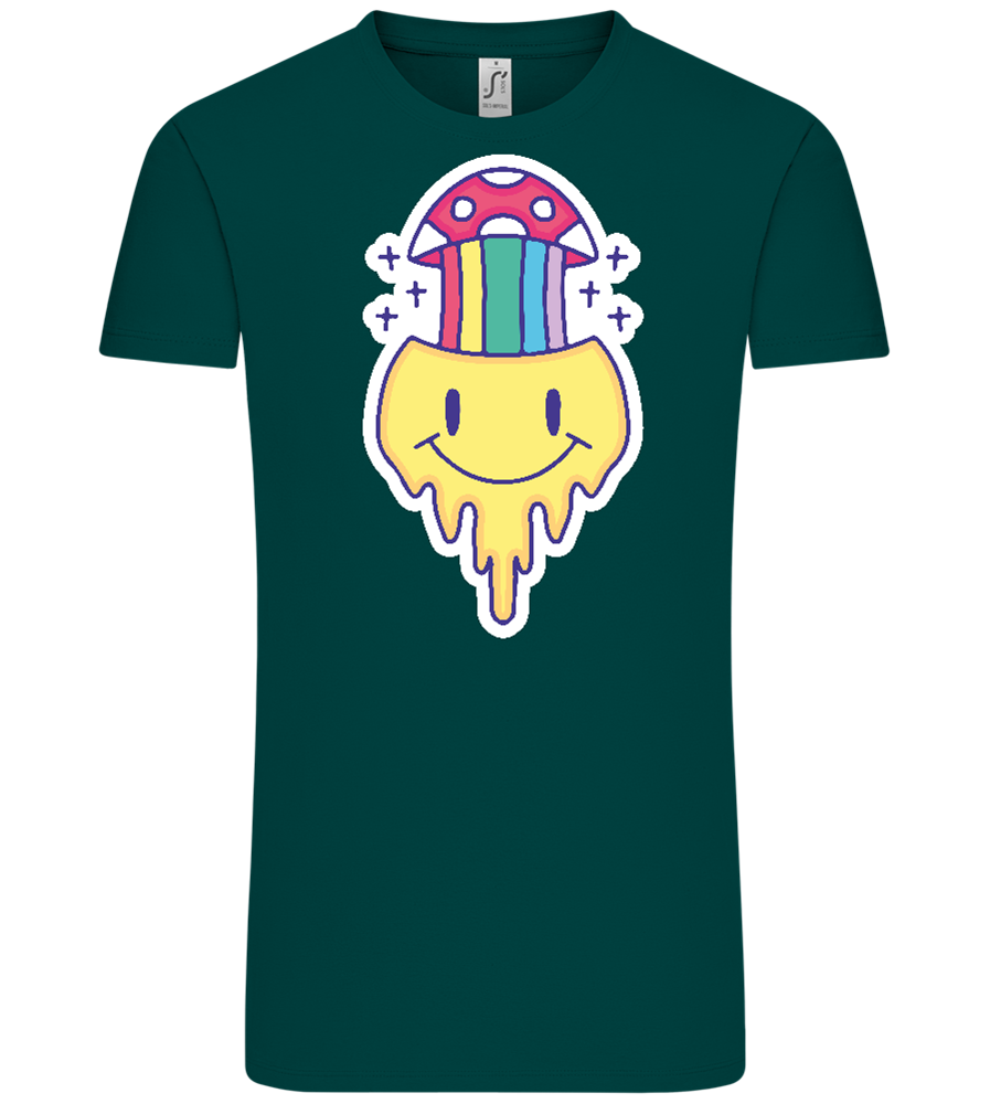 Rainbow Mushroom Smiley Design - Comfort Unisex T-Shirt_GREEN EMPIRE_front