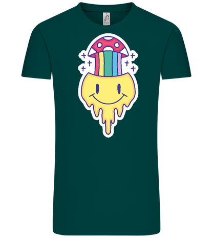 Rainbow Mushroom Smiley Design - Comfort Unisex T-Shirt_GREEN EMPIRE_front