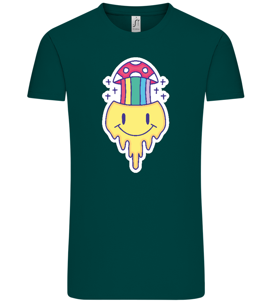 Rainbow Mushroom Smiley Design - Comfort Unisex T-Shirt_GREEN EMPIRE_front