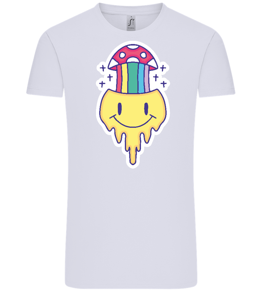 Rainbow Mushroom Smiley Design - Comfort Unisex T-Shirt_LILAK_front