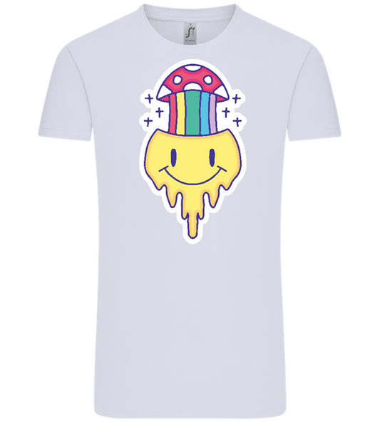 Rainbow Mushroom Smiley Design - Comfort Unisex T-Shirt_LILAK_front