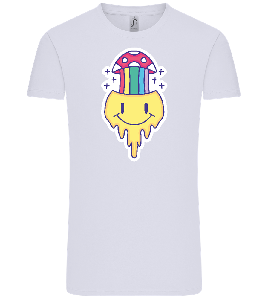 Rainbow Mushroom Smiley Design - Comfort Unisex T-Shirt_LILAK_front