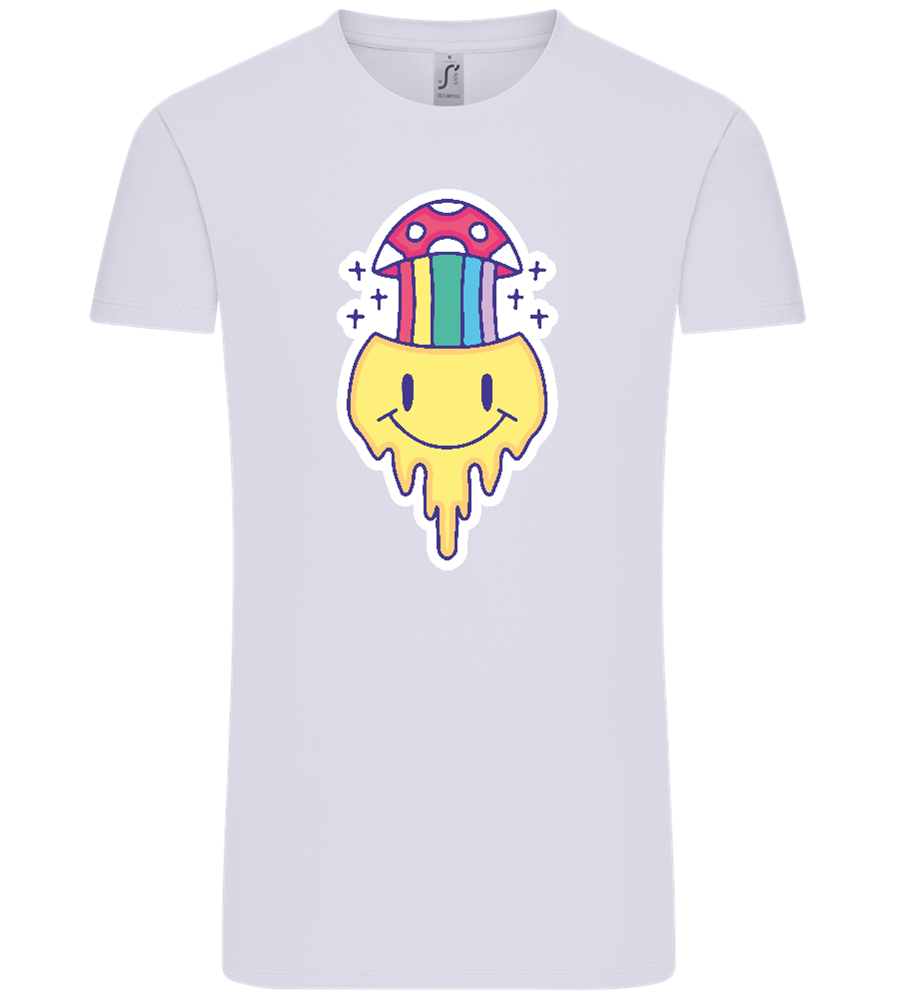 Rainbow Mushroom Smiley Design - Comfort Unisex T-Shirt_LILAK_front