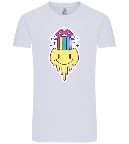 Rainbow Mushroom Smiley Design - Comfort Unisex T-Shirt_LILAK_front