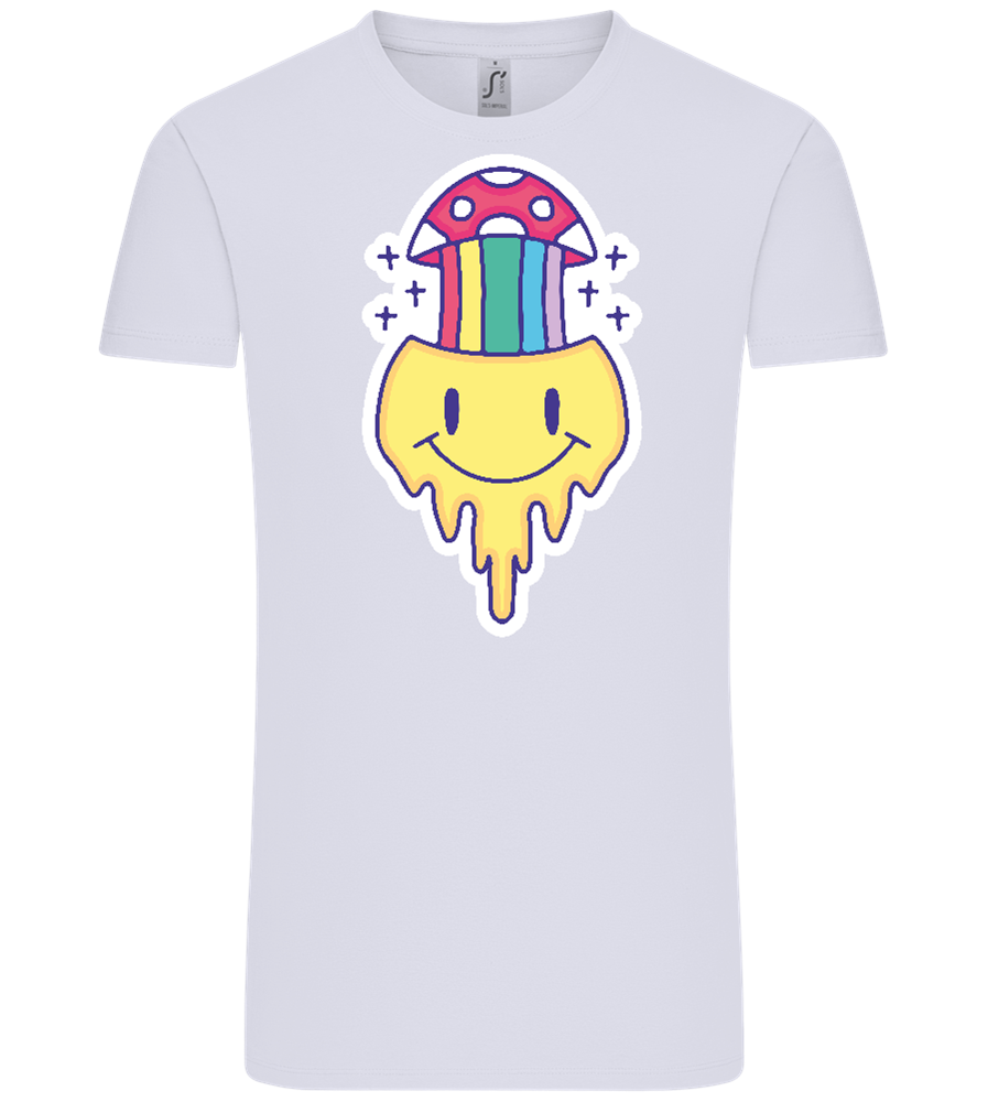 Rainbow Mushroom Smiley Design - Comfort Unisex T-Shirt_LILAK_front