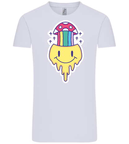 Rainbow Mushroom Smiley Design - Comfort Unisex T-Shirt_LILAK_front