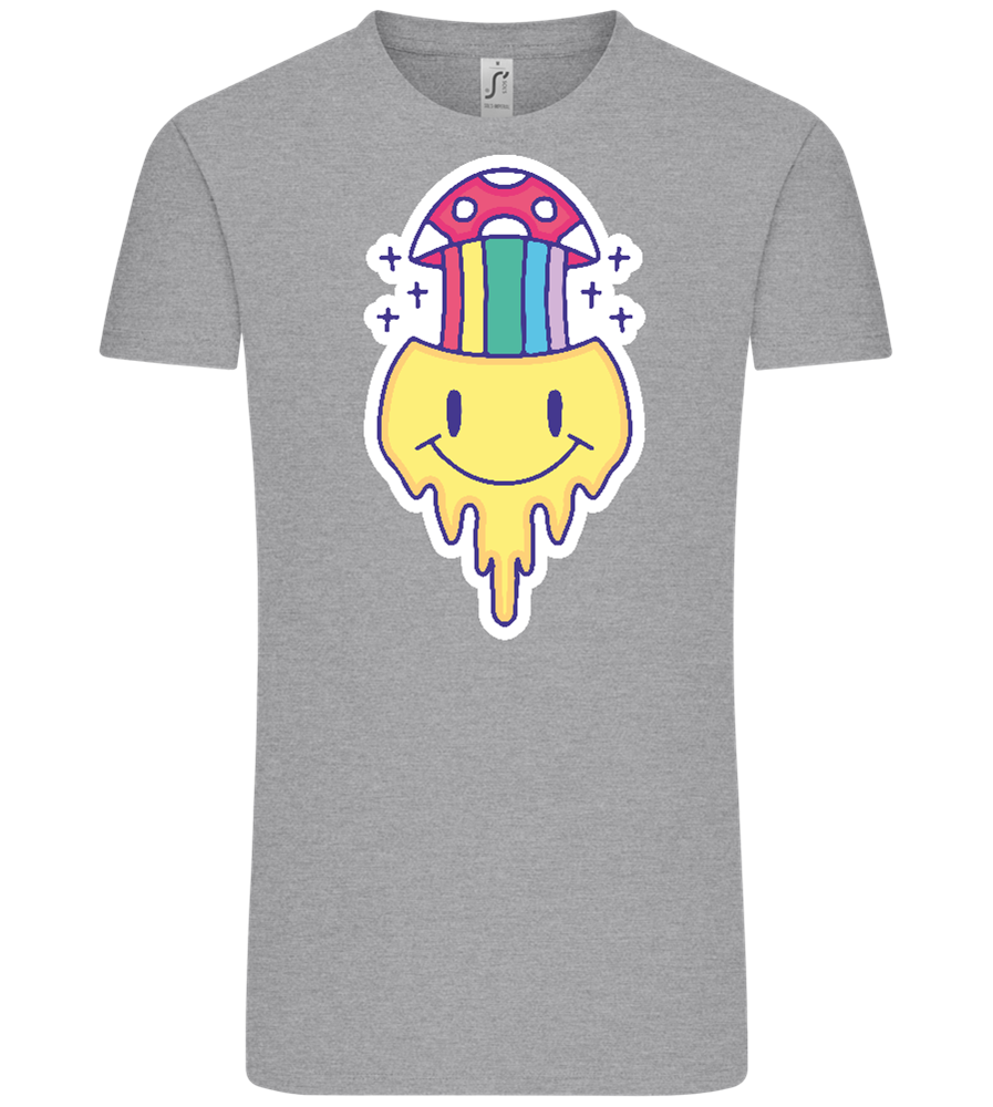 Rainbow Mushroom Smiley Design - Comfort Unisex T-Shirt_ORION GREY_front