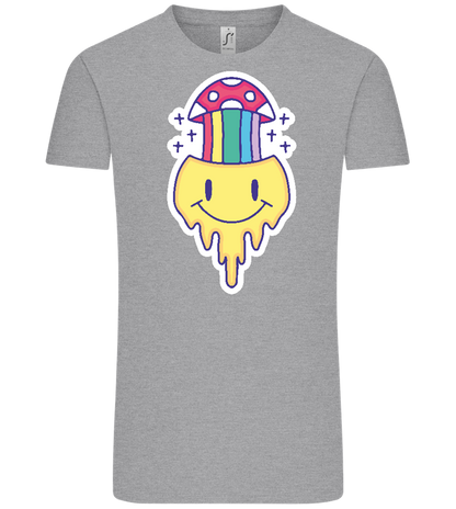 Rainbow Mushroom Smiley Design - Comfort Unisex T-Shirt_ORION GREY_front