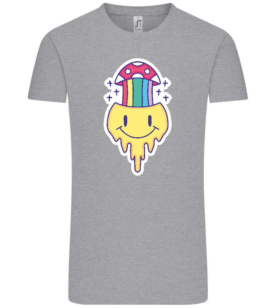 Rainbow Mushroom Smiley Design - Comfort Unisex T-Shirt_ORION GREY_front