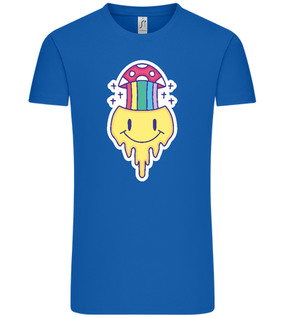 Rainbow Mushroom Smiley Design - Comfort Unisex T-Shirt_ROYAL_front